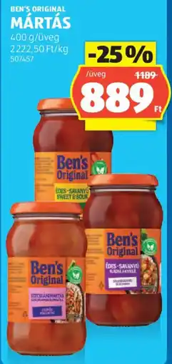 ALDI Ben's original mártás ajánlat