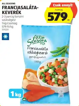 ALDI All Seasons francia saláta zöldségkeverék ajánlat