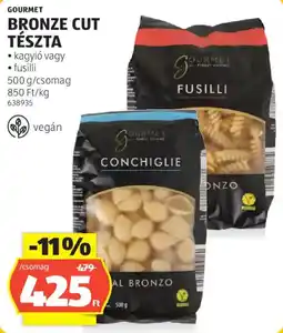 ALDI Gourmet bronze cut tészta ajánlat