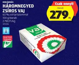 ALDI Háromnegyed zsíros vaj ajánlat