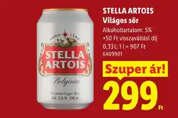 Lidl Stella artois világos sör ajánlat