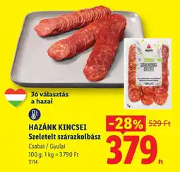 Lidl Hazánk kincsei szeletelt szárazkolbász ajánlat