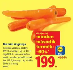 Lidl Lidl bio mini sárgarépa ajánlat