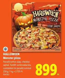 Lidl Halloween monster pizza ajánlat