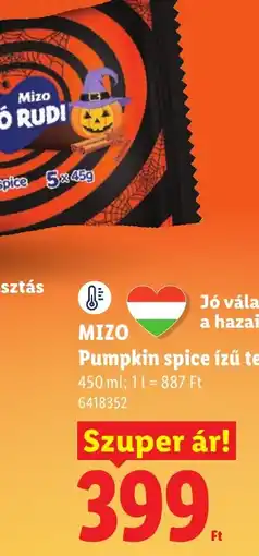 Lidl Mizo pumpkin spice ízű te ajánlat