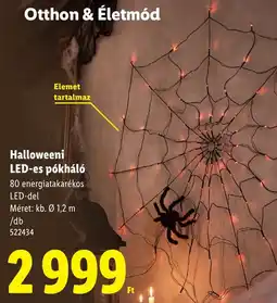 Lidl Otthon & Életmód halloweeni led-es pókháló ajánlat
