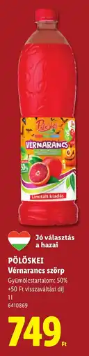 Lidl Pölöskei Vérnarancs szörp ajánlat