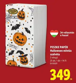 Lidl Piszke papír halloween mintás szalvéta ajánlat