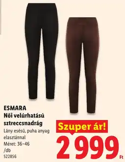 Lidl Esmara női velúrhatású sztrecsnnadrág ajánlat