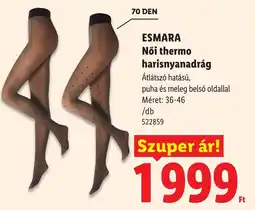 Lidl Esmara női thermo harisnyanadrág ajánlat