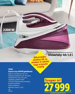 Lidl Tefal express easy sv6116 gőzállomás ajánlat
