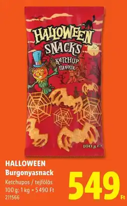 Lidl Halloween burgonyasnack ajánlat