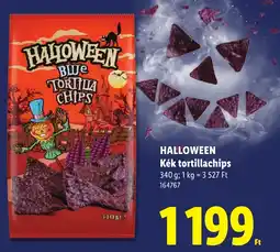 Lidl Halloween kék tortillachips ajánlat