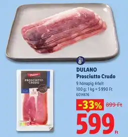 Lidl Dulano prosciutto crudo ajánlat