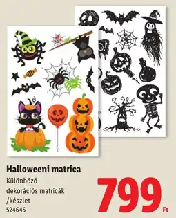 Lidl Halloweeni matrica ajánlat