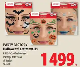 Lidl Party factory halloweeni arctetoválás ajánlat