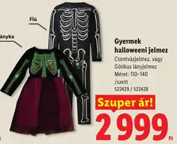 Lidl Gyermek halloweeni jelmez ajánlat