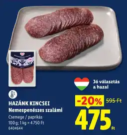 Lidl Hazánk kincsei nemespenészes szalámi ajánlat