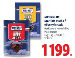 Lidl Mcennedy szárított marha / növényi snack ajánlat