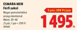 Lidl Esmara men férfi zokni ajánlat