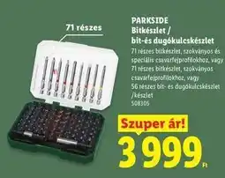 Lidl PARKSIDE Bitkészlet / bit- és dugókulcskészlet ajánlat