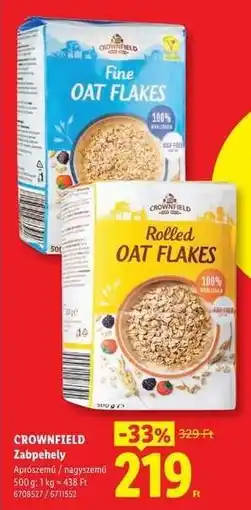 Lidl CROWNFIELD Zabpehely ajánlat