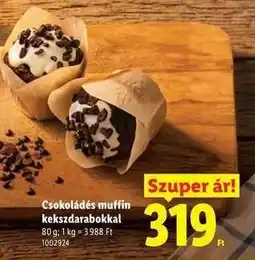 Lidl Csokoládés muffin kekszdarabokkal ajánlat