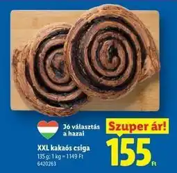 Lidl XXL kakaós csiga ajánlat