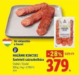 Lidl HAZÁNK KINCSEI Szeletelt szárazkolbász ajánlat