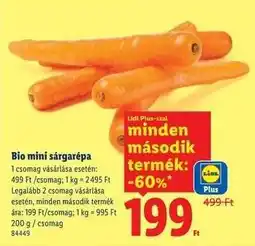 Lidl Bio mini sárgarépa ajánlat