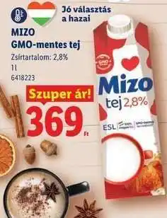 Lidl MIZO GMO-mentes tej ajánlat