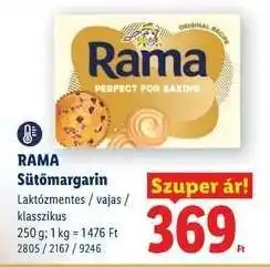 Lidl RAMA Sütőmargarin ajánlat