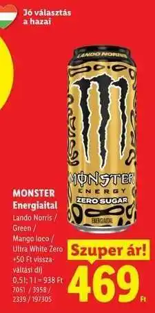 Lidl MONSTER Energiaital ajánlat