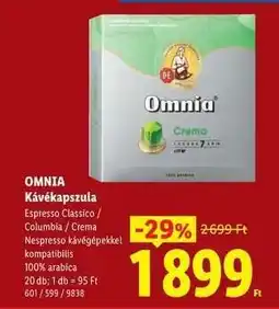 Lidl OMNIA KÁVÉKAPSZULA ajánlat