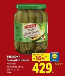 Lidl Freshona Savanyított uborka ajánlat