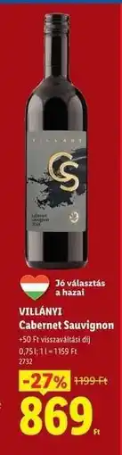 Lidl Villányi Cabernet Sauvignon ajánlat