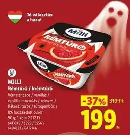 Lidl MILLI﻿﻿ Rémtúró / krémtúró ajánlat
