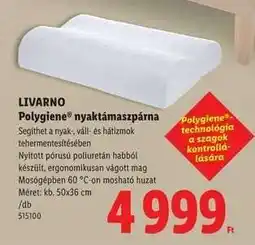 Lidl LIVARNO Polygiene nyaktámaszpárna ajánlat