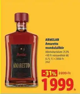 Lidl Armilar Amaretto mandulalikőr ajánlat