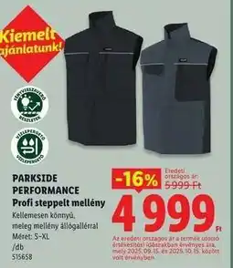 Lidl Parkside Performance Profi steppelt mellény ajánlat