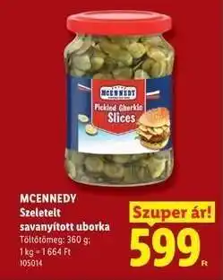 Lidl MCENNEDY Szeletelt savanyított uborka ajánlat