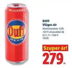 Lidl DUFF ajánlat