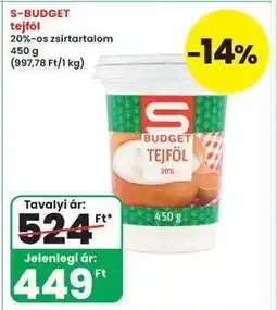 Interspar S-BUDGET tejföl ajánlat