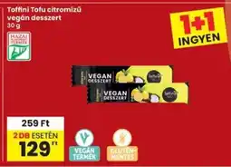 Interspar Toffini Tofu citromízű vegán desszert ajánlat