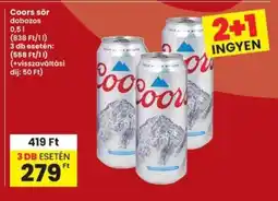 Interspar Coors sör dobozos ajánlat