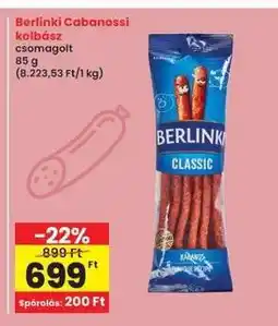 Interspar Berlinki Cabanossi kolbász ajánlat