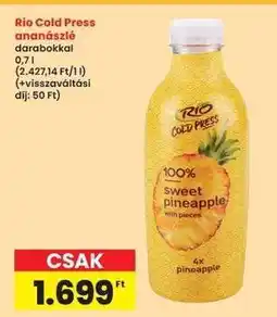 Interspar Rio Cold Press ananászlé darabokkal ajánlat