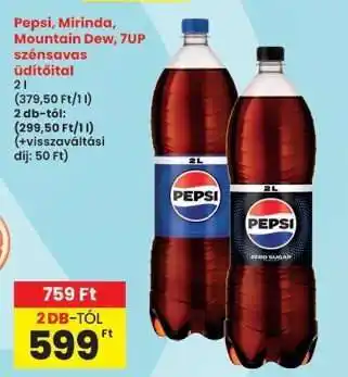 Pepsi, Mirinda, Mountain Dew, 7UP szénsavas üdítőital