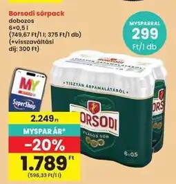Interspar Borsodi sörpack ajánlat