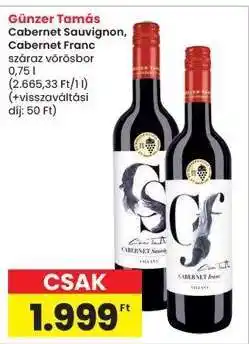 Interspar Günzer Tamás Cabernet Sauvignon, Cabernet Franc ajánlat